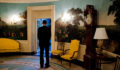 President Barack Obama pauses during a moment of silence in the Diplomatic Reception Room of the White House at 8:46 AM, September 11, 2010. (Photo 10 of 10 photo(s)).