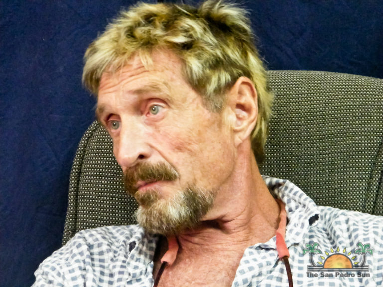 John McAfee in hiding; calls The San Pedro Sun to tell his story