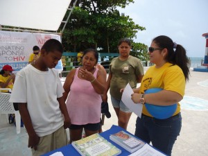 Belize Down Syndrome Association shares  information with attendees at Caye Caulker Health Fair