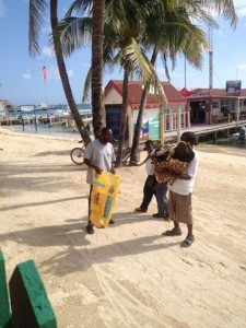 Jaguar hide seller on the beach