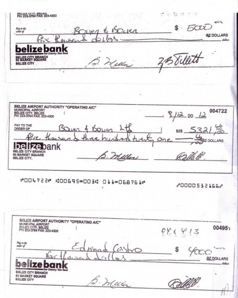 airport authority cheques - Bowen & Bowen