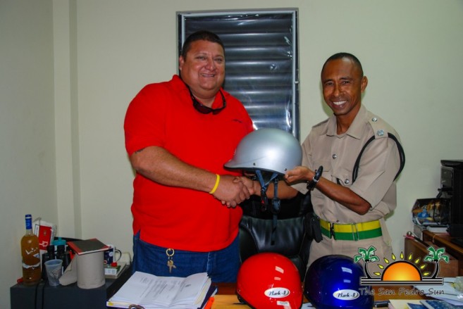 Helmets Donated San Pedro Caye Caulker Police-1