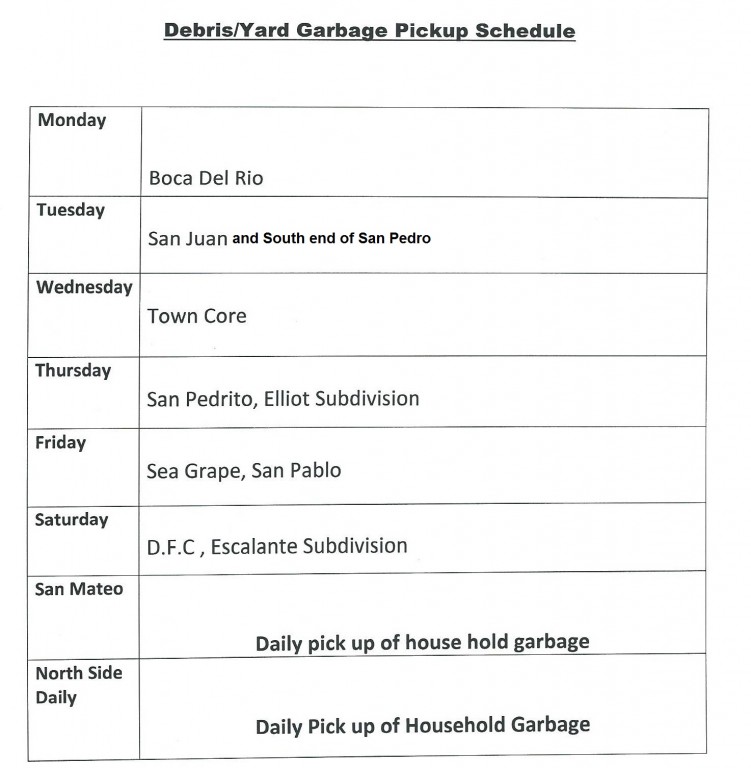 Debris and Yard Garbage Pickup Schedule The San Pedro Sun