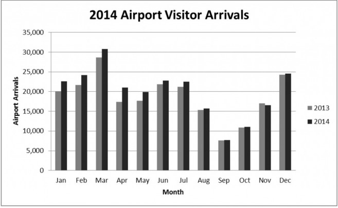 Airport Visitor Arrivals Graph