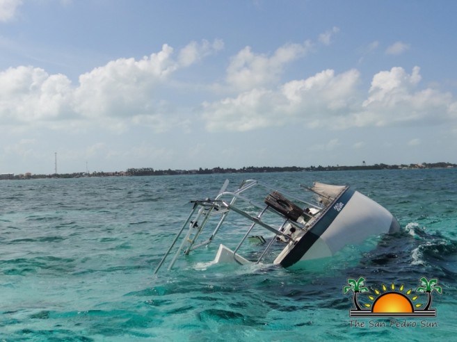 Sailboat Stranded Reef Ambergris Caye-1