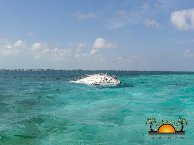 Sailboat Stranded Reef Ambergris Caye-2