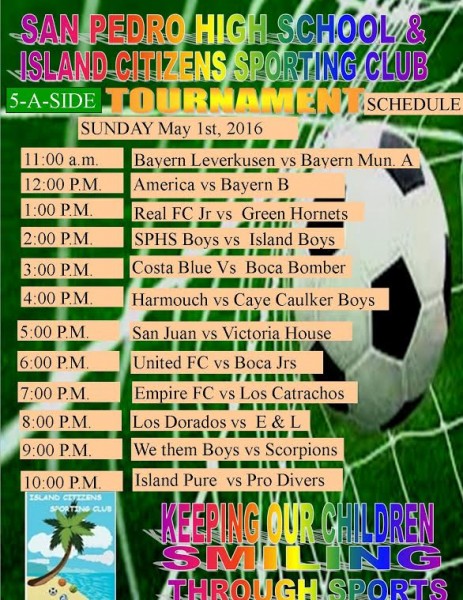 17 Five-a-Side schedule