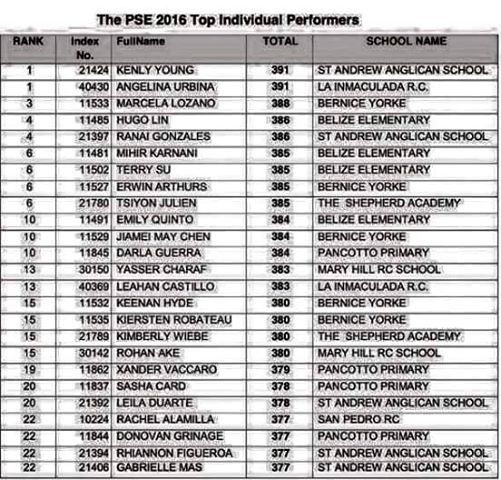 24 Top PSE Scorers Countrywide