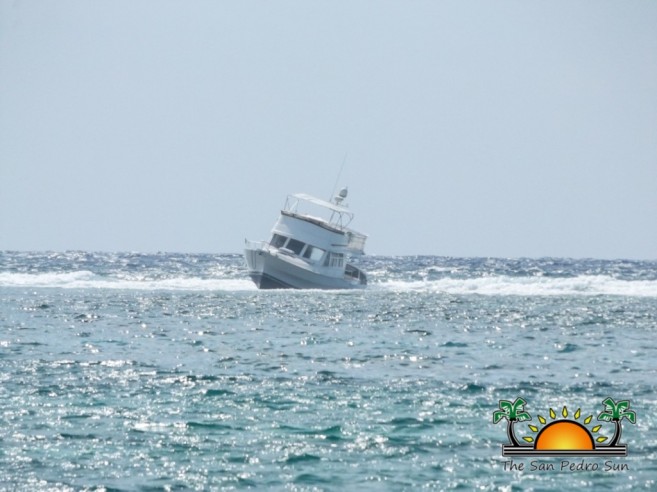 Boat Runs Aground on Reef-1