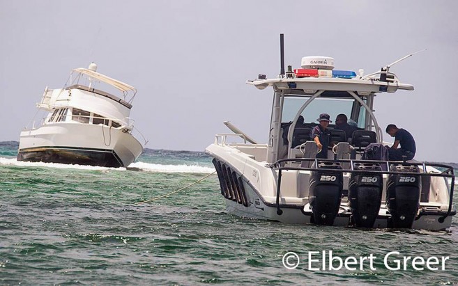 Boat lodged on Reef-1