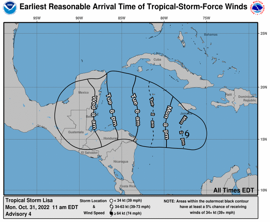 National Meteorological Service of Belize Advisory: Tropical Storm Lisa ...