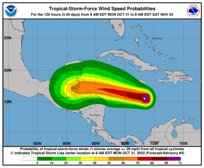 National Meteorological Service of Belize Advisory Tropical Storm Lisa