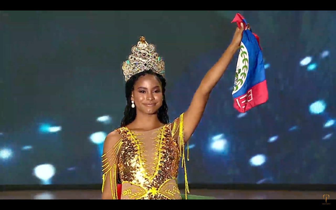 Belize's Destiny Wagner passes the Miss Earth crown to new queen The