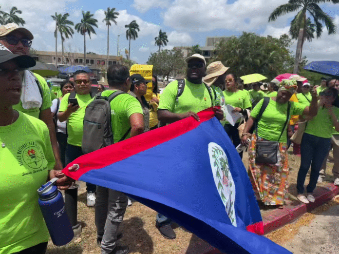 BNTU Stages Demonstration in Belmopan City (6